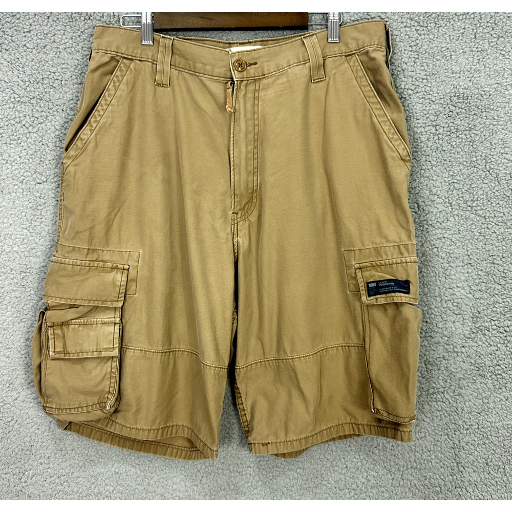 Levis Cargo Shorts Mens 36 Brown Utility Outdoor Tactical Strauss Rivet Beach
